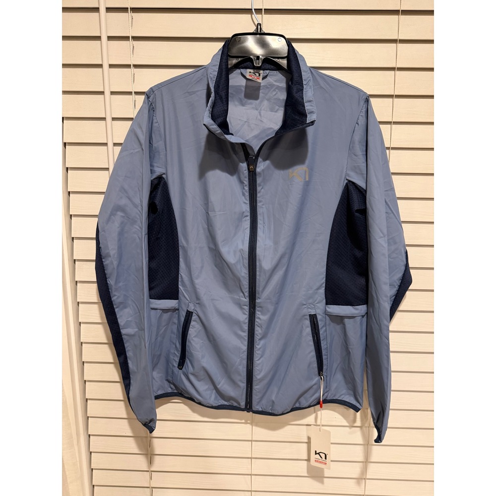 Kari Traa Women Nora Lightweight Full Zip Jacket Blue‎ Navy Mesh Panels M